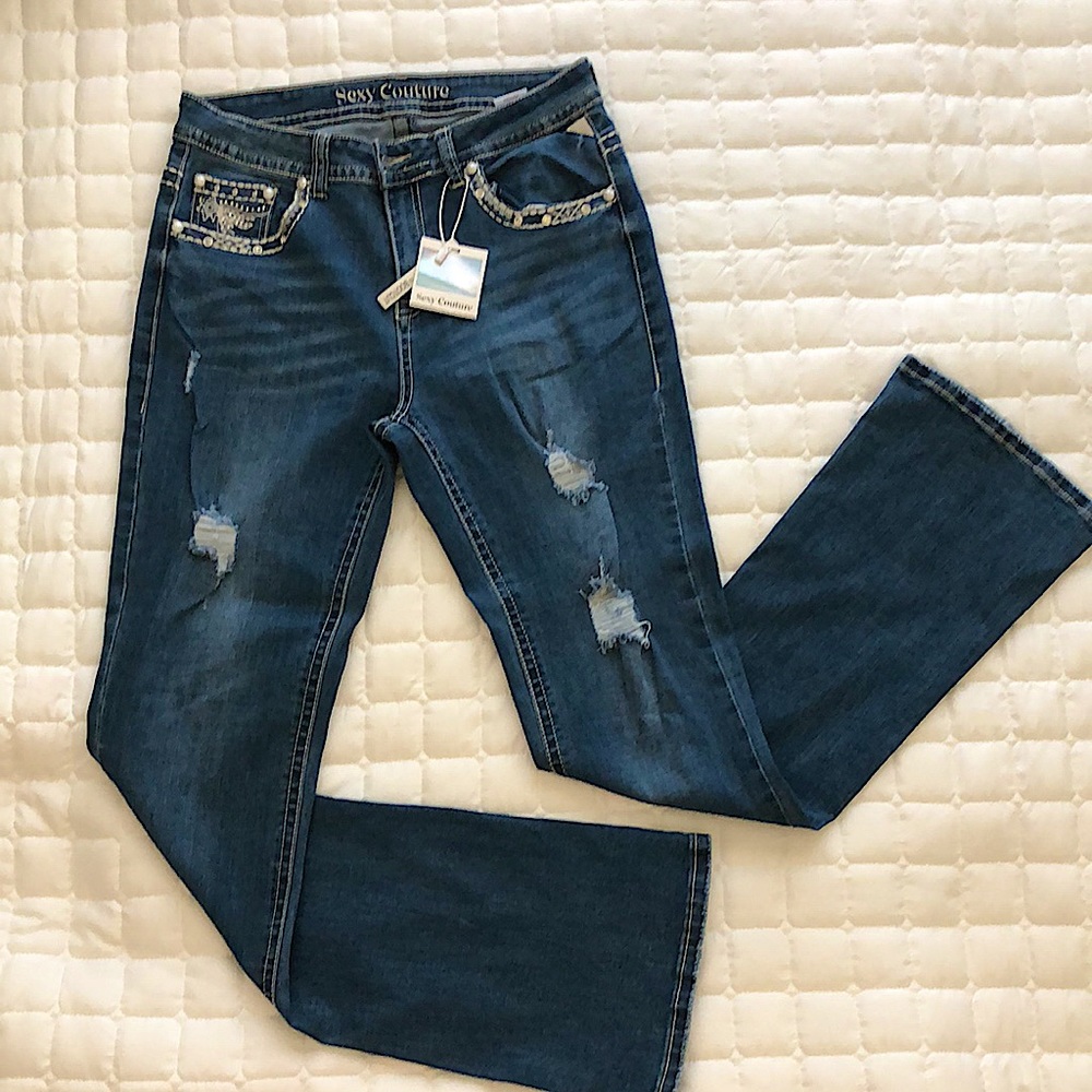 BOOTCUT BLUE JEANS. Sexy Couture (Size 13)